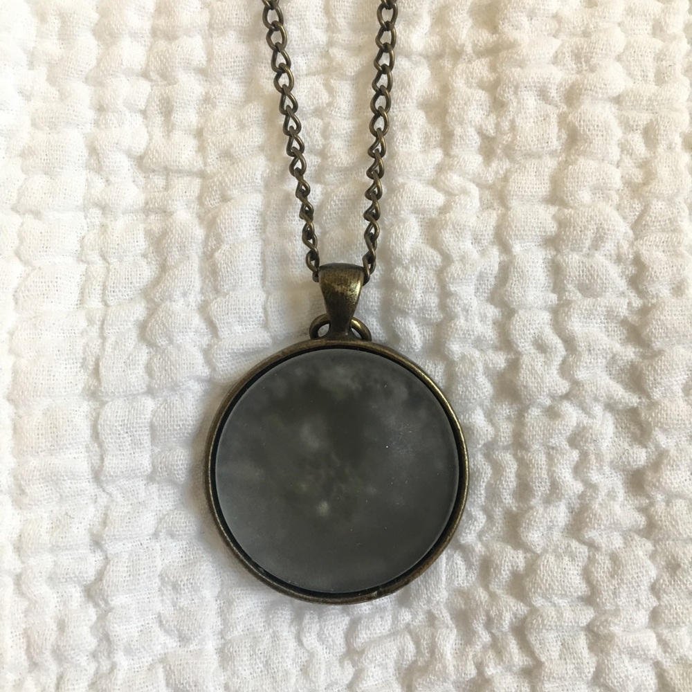 Frosted moon pendent necklace